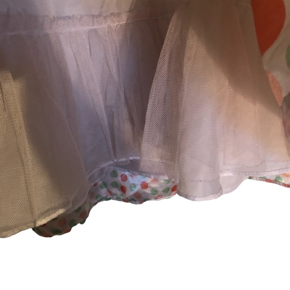 4T polka dots ribbon flower satin dress party Easter Spring Summer Church - Picture 3 of 5